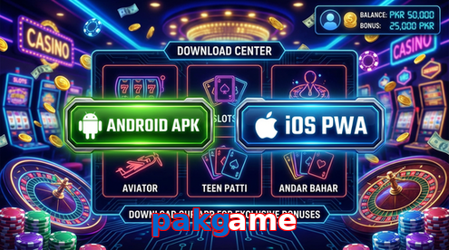 Main screen of Pakgame download page for PK players