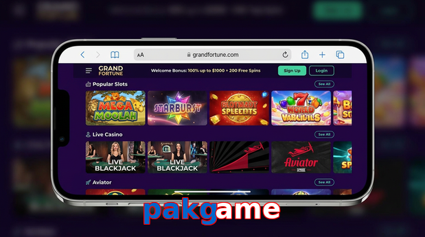 Main screen of Pakgame ios page for PK players